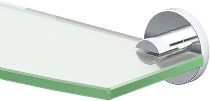 Gatco 4686 Channel Glass Shelf, Chrome/Wall Mounted 20.13" X 5.25" Tempered/Floating Rectangle Glass Shelf for Bathroom