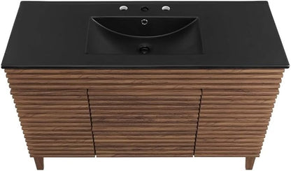 Modway Render 48" Single Bathroom Vanity in Walnut Black