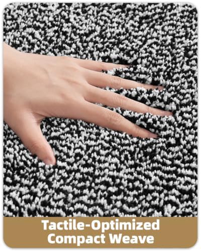 Color&Geometry Simple and Stylish Bathroom Rugs for Bathroom, 20"x32",Black