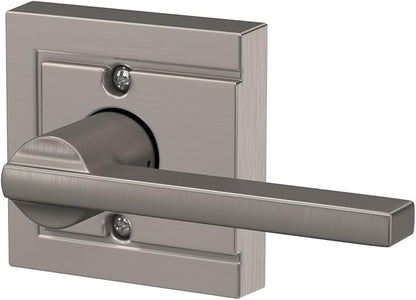 SCHLAGE Lock Company Latitude Lever with Upland Trim Non-Turning Lock, Satin Nickel (F170 LAT 619 ULD)