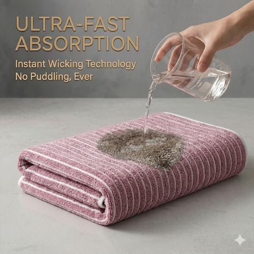 2-Pack Microfiber Bath Towels (27x54 Inches) - Ultra Soft & Quick Dry, 3X Absorbency, Lightweight for Gym, Yoga, Travel & Spa - Perfect for Home, Fitness & Post-Workout