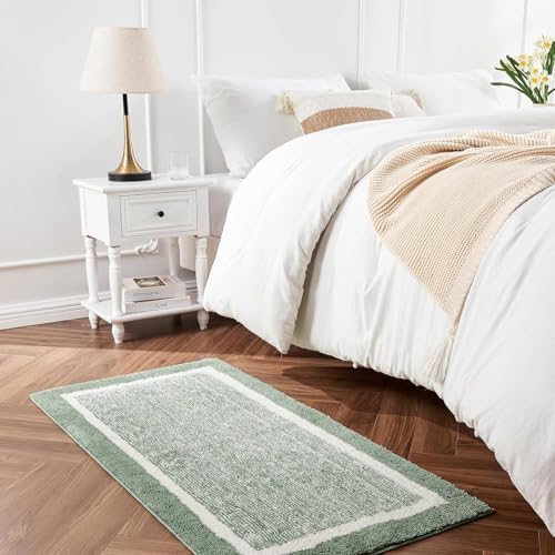 CozeCube Sage Green Bath Runner 59"x24" Non Slip Washable Rug