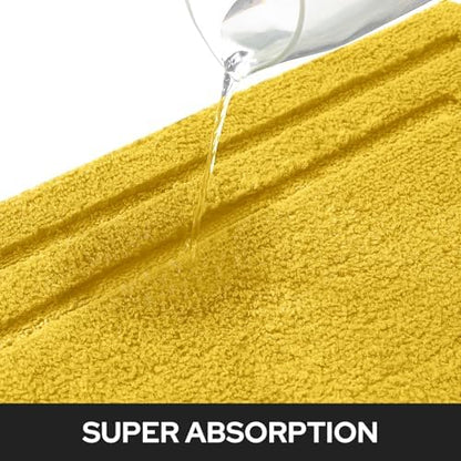 HOMEIDEAS Bathroom Rugs Sets 2 Piece, Super Soft Non Slip Bath Mat Yellow