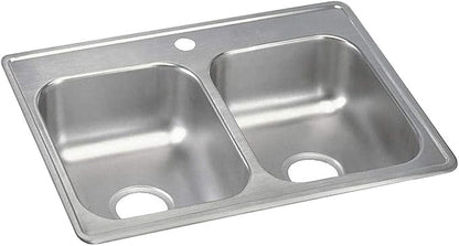 Elkay Dayton D225191 Equal Double Bowl Drop-in Stainless Steel Sink 25 x 19 x 6.25"