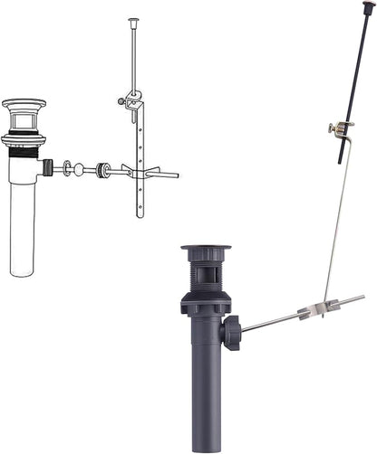 Bathroom Sink Drain with Lift Rod, Oil Rubbed Bronze Sink Drain with Overflow, ARCORA Drain Stopper for Vessel Sink