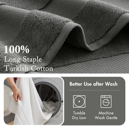 Madison Park Turkish 600 GSM Bath Sheet Set, 35 x 70 in - 2 Piece, Charcoal