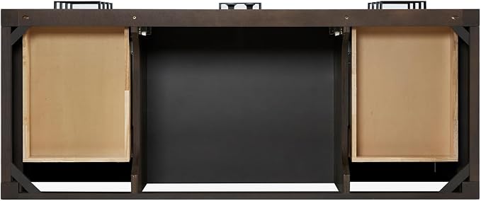 DKB Beckford 54-Inch Brown Oak Single Bathroom Vanity with Sink, 1.5-Inch Edge Italian Carrara Marble Countertop & 4" Backsplash, Soft-Closing Doors & Drawers, Solid Oak Wood Construction