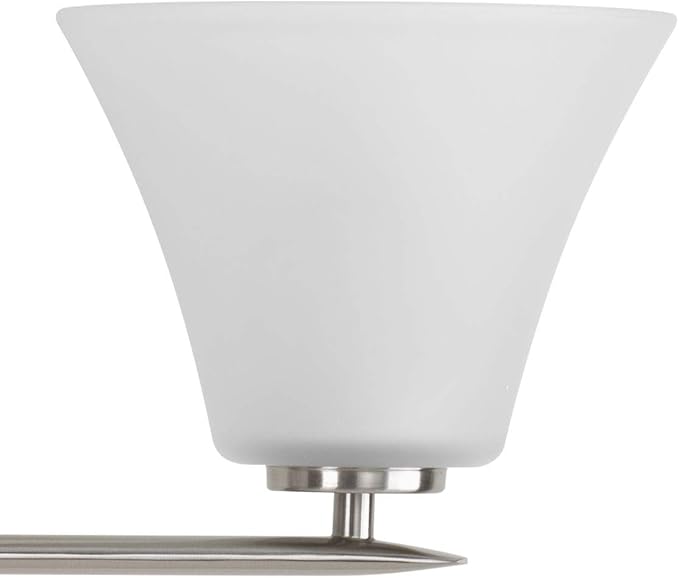 Progress Lighting P2016-09 Bravo 5-Lt. Bath and Vanity Fixture with Etched glass shades,Brushed Nickel