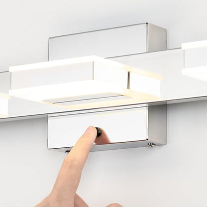 mirrea 20" 3 Light 3CCT Chrome LED Bathroom Vanity Light Fixture | Over Mirror,Bathroom Lighting,3000K/4000K/5000K ,Dimmable,Rust-resistant,Moisture-resistant,Acrylic shade,Wall Mount