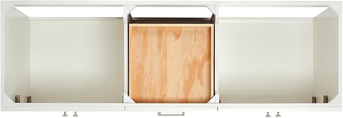 ARIEL Hamlet 66-inch Bathroom Vanity with Sink,Solid Wood, 1.5-inch Pure White Quartz Countertop & Backsplash, Double Rectangular Porcelain Sink, 4 Soft Closing Doors, 3 Dovetail Drawers, White