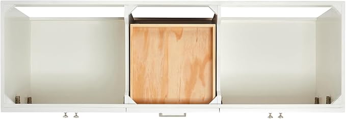 Bradford 66" White Double Bathroom Vanity with 1.5" Pure White Quartz Countertop, Rectangular Undermount Sinks, 2 Soft Closing Doors, 3 Dovetail Drawers