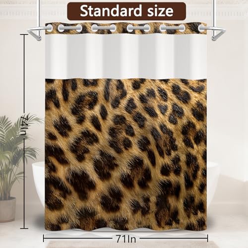 No Hook Shower Curtain with Snap in Liner 71x74 Inch