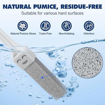 Navona 30 Pack Pumice Stone Toilet Bowl Cleaner with 2 Extra-Long Handles