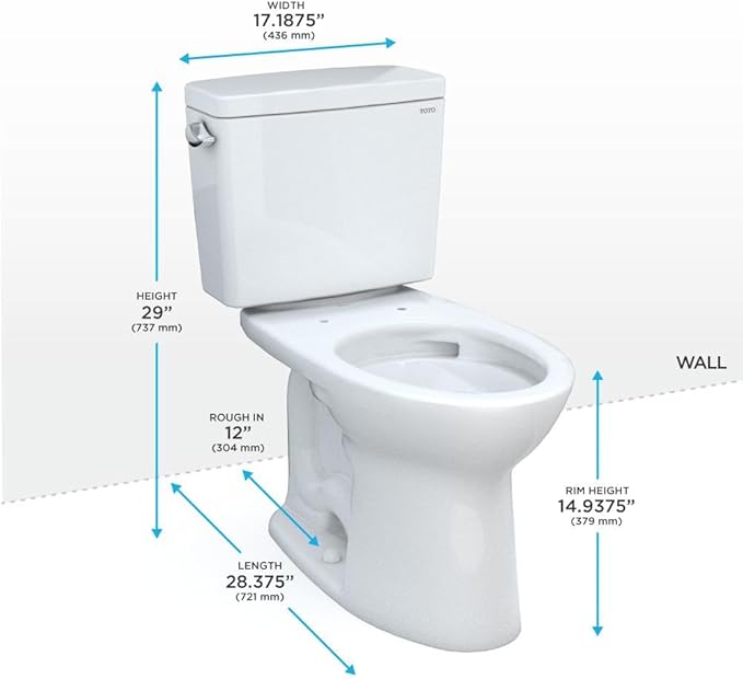 TOTO Drake Two-Piece Elongated 1.6 GPF TORNADO FLUSH Toilet with CEFIONTECT, Cotton White - CST776CSG#01