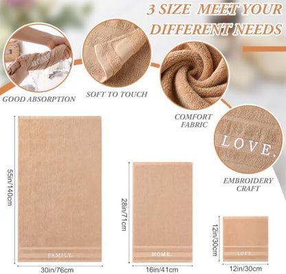 Hahafelt Decorative Bathroom Towel Set, Beige
