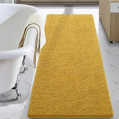 LOCHAS Luxury Bathroom Rug Shaggy Bath Mat 24 x 60 Inch, Yellow