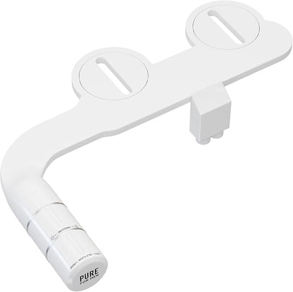 Pure for Men Bidet Toilet Seat Attachment for Home | Dual Self-Cleaning Nozzle (Frontal & Rear Back), Non-Electric Sprayer, Adjustable Water Pressure & Easy to Use | Sleek & Minimalist Design (White)