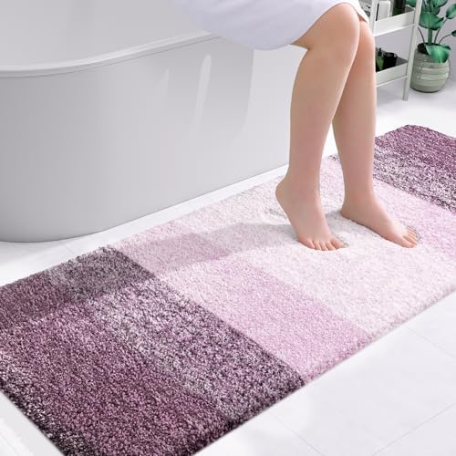 OLANLY Bathroom Runner Rug 59x24, Extra Soft Absorbent Microfiber Bath Rugs
