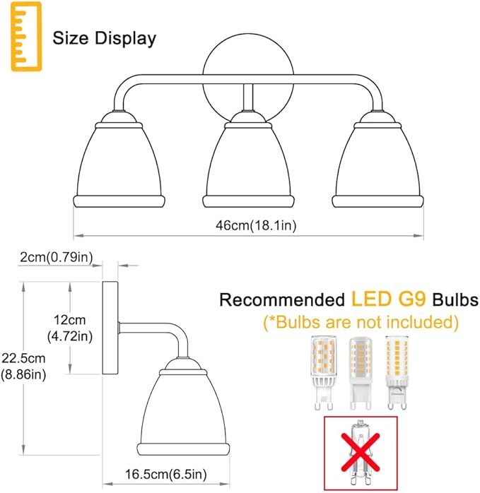 Vintage 3 Light Vanity Light, Black and Gold Bathroom Vanity Light, Bathroom Light Fixtures with Glass Shade, Antique Vanity Light Fixtures Over Mirror, Wall Sconce for Bedroom, Living Room