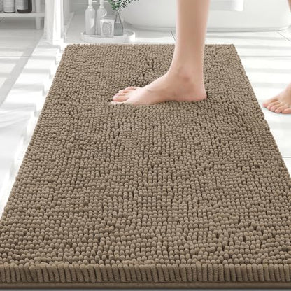 Smiry Bathroom Rugs 30X20, Luxury Chenille Extra Soft Absorbent Bath Mat