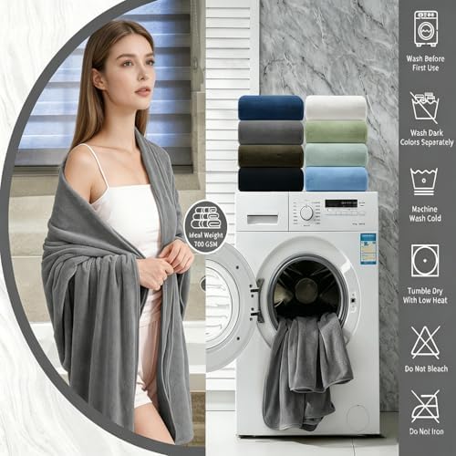 Extra Large Bath Sheet 4 Piece (35"x70")-Ultra Soft Oversized Bath Towel,Bath Sheet Towel Set for Bathroom Hotel,Highly Absorbent Quick Dry Shower Towel Set for Adults,Bath Towel Dark Grey