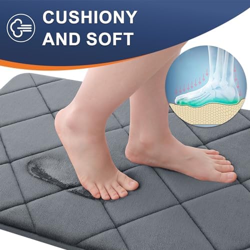 OLANLY Memory Foam Bath Mat 47x32, Ultra Soft and Absorbent Bathroom Rugs