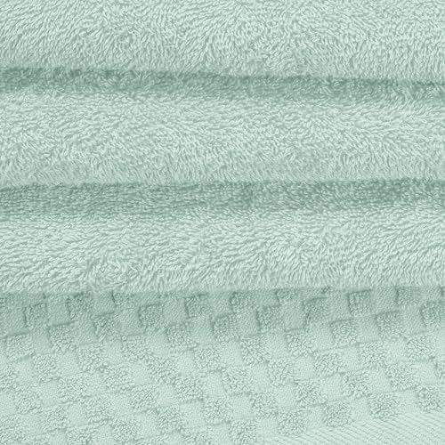 MyOwn Ultra Soft 3 Pack Cotton Towel Set, Contains a Bath Towels 28x55 inch, a Hand Towels 16x24 inch & a Wash Coths 12x12 inch, Ideal Everyday use, Compact & Lightweight - Sea Green
