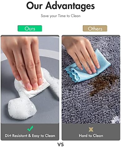 MontVoo Bath Mat Runner - Long Non Slip Absorbent Quick Dry Thin Bath Rug for Bathroom Floor Mat - Rubber Backed - Stain Resistant - Easy Care - Blue 17"x59"