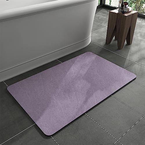 MontVoo -Bath Mat Rug-Rubber Backing Non Slip Quick Dry Absorbent Thin Bathroom Rugs Fit Under Door-Faux Suede Surface Bathroom Floor Mats-Shower Rug for in Front of Bathtub Shower Lavender 17"x27.5"