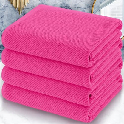 VOOVA & MOVAS Hot Pink Bath Towels 4PC, 100% Cotton, 30x56 in