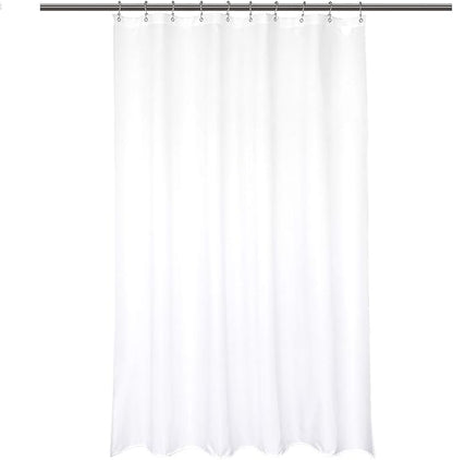 Barossa Design Waterproof Fabric Stall Shower Curtain Liner Microfiber 54" W x 72" H - Hotel Quality, Machine Washable, White Shower Liner for Bath Tub, 54x72