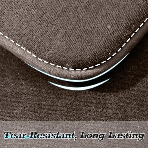 HUXMEYSON Bathroom Rugs Sets 2 Piece, Non-Slip & Quick Dry Bath Mat Set, Ultra Soft Velvet Bath Rugs for Bathroom, Toilet and Shower Floor, Brown