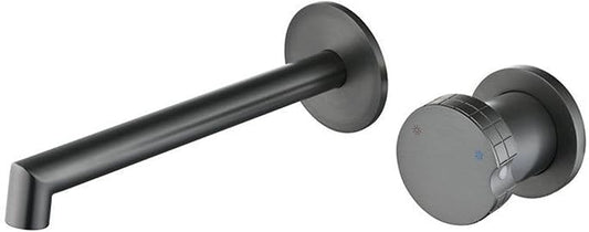 BiaoTeng Concealed Wall Mounted Faucet Bathroom Brass Hot and Cold Faucets for Bathroom Sinks Single Handle Grey