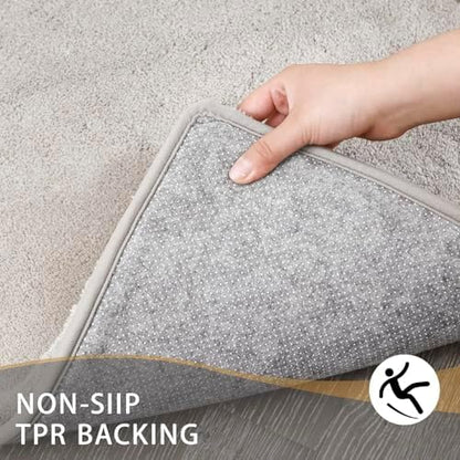 MINIDEAR Bathroom Rugs 44x24 Tan - Thick Memory Foam Bath Mat, Ultra Soft & Plush Fluffy, Non-Slip, Quick Dry, Absorbent Washable Floor Microfiber Mat for Tub, Home Decor Accessories