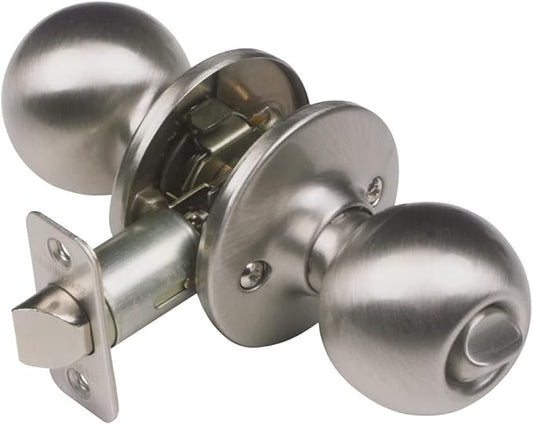 Design House 781864 Ball Privacy Bed and Bath Knob Satin Nickel