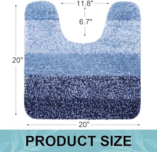 Arotive Microfiber Bathroom Rugs, Soft Absorbent Contour Toilet Rugs, 20x20