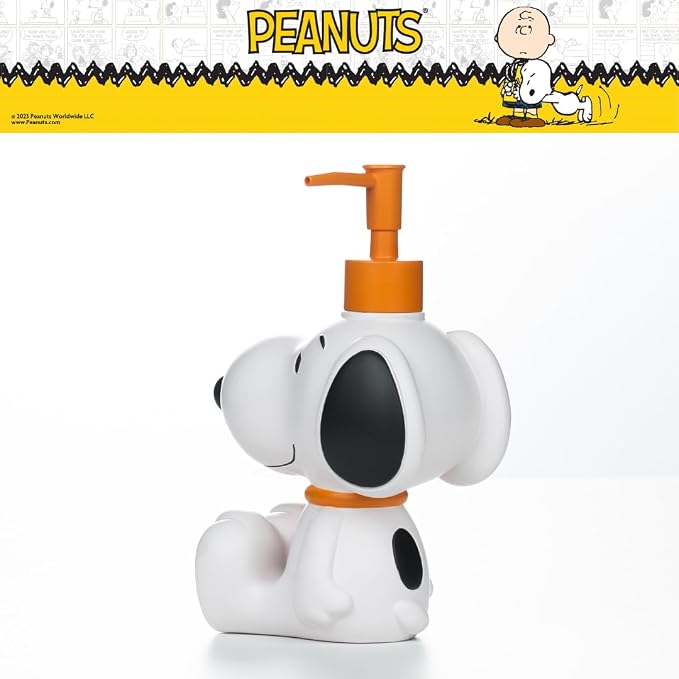 Peanuts Snoopy Soap/Lotion/Hand Sanitizer Resin Pump Dispenser, 12.70 Ounces, (Officially Licensed Product) by Franco