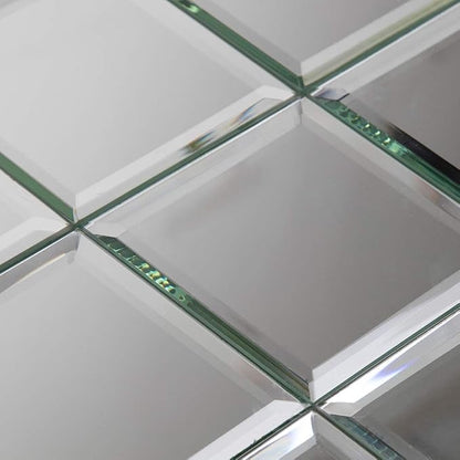 Beveled Mirror Tile, 4x4 Inch Mirror Square Tiles for Kitchen Backsplash Bathroom Shower Wall 46 Pcs, 5 SQ.FT