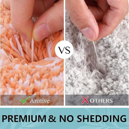 Arotive Microfiber Bathroom Rugs, Shaggy Soft Absorbent Bath Rug, 24x16