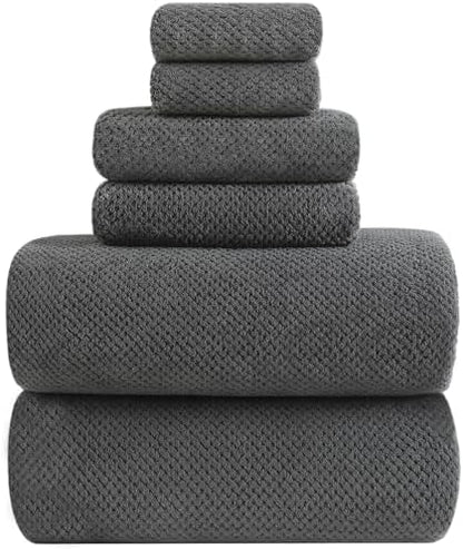 YTYC 39x78 Bath Sheets Set,Towels for Bathroom,Charcoal,6-Pieces