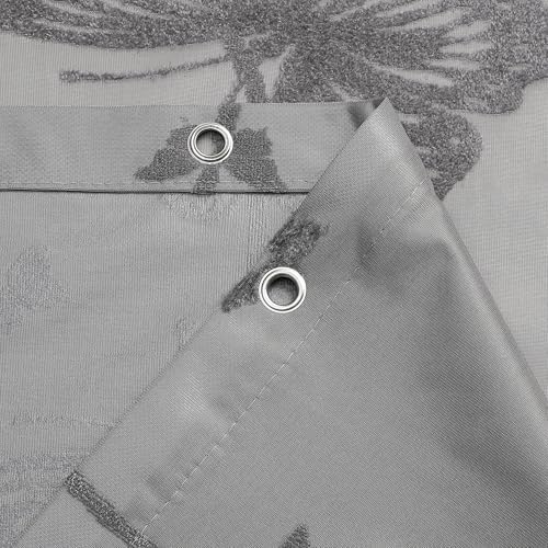 Onalasyc Grey Butterfly Shower Curtain,Lace Sheer Shower Curtain,72x72in