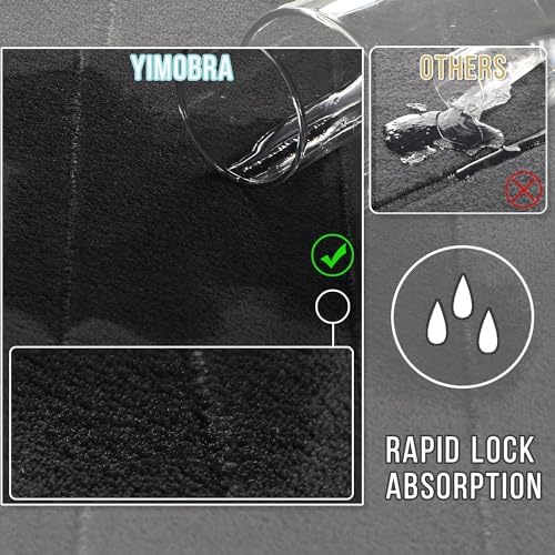 Yimobra Memory Foam Bathroom Mat Set, 31.5 x 20 & 24 x 20 in, Black