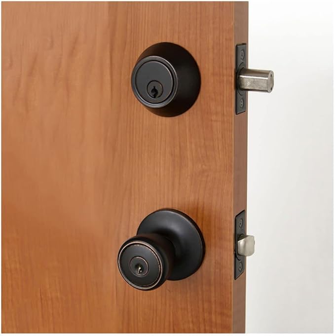 Design House 728733 Terrace 6-Way Universal Entry Door Knob and Single Cylinder Deadbolt Oil Rubbed Bronze