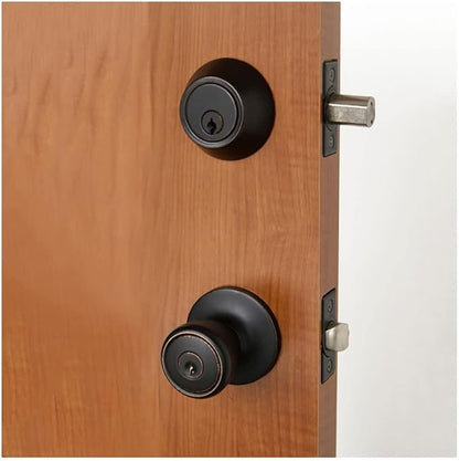 Design House 728733 Terrace 6-Way Universal Entry Door Knob and Single Cylinder Deadbolt Oil Rubbed Bronze