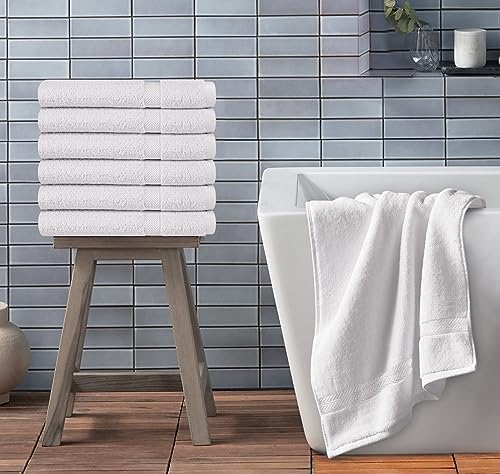 Towel and Linen Mart 100% Cotton White 12 Pack Medium Bath Towel Set, Quick Dry, Super Absorbent, Light Weight, Soft Feel, Premium Towels for Hotel, Spa and Bathroom (24 X 48 12 Pack White)