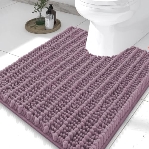 Smiry Bathroom Toilet Rugs U Shaped 24X20, Chenille Bath mats for Toilet
