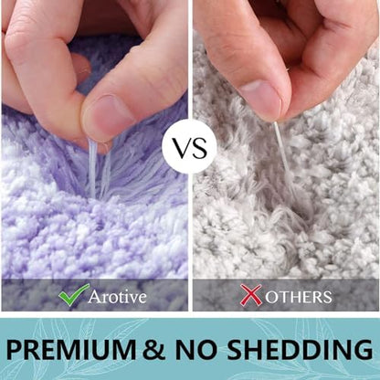 Arotive Microfiber Bathroom Rugs, Shaggy Soft Absorbent Bath Rug, 60x40