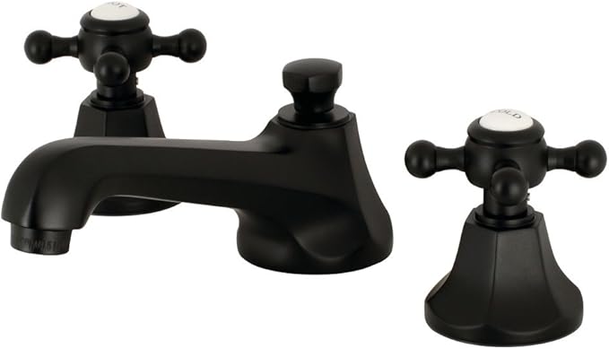 Kingston Brass KS4460BX Metropolitan Widespread Bathroom Faucet, 5-9/16 Inch in Spout Reach, Matte Black