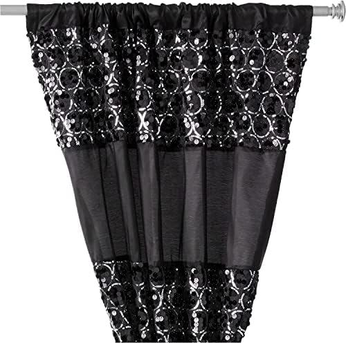 Zahari Home Sinatra Window Curtain Stylish Bathroom Window Curtain,36" x 54" Each, Set of 2, Black