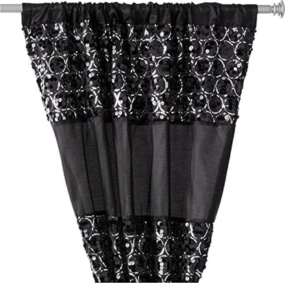 Zahari Home Sinatra Window Curtain Stylish Bathroom Window Curtain,36" x 54" Each, Set of 2, Black